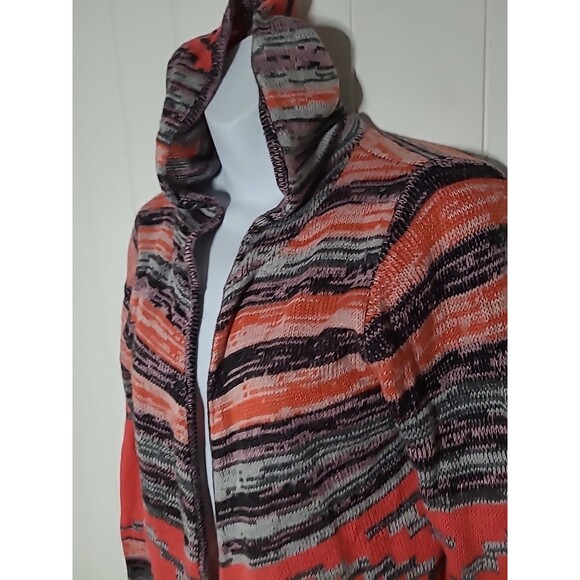 Red Camel Southwestern Cardigan XL Womens Open Front Long Sleeve Cowgirl Hood - Picture 3 of 8